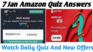 Amazon Daily Quiz Answers Participate In Quiz And Chance To Win Amazon Pay Balance. 7th January 2022