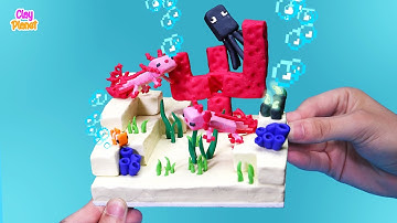 MINECRAFT CLAY | Creating the AXOLOTL in an Underwater Diorama with Clay