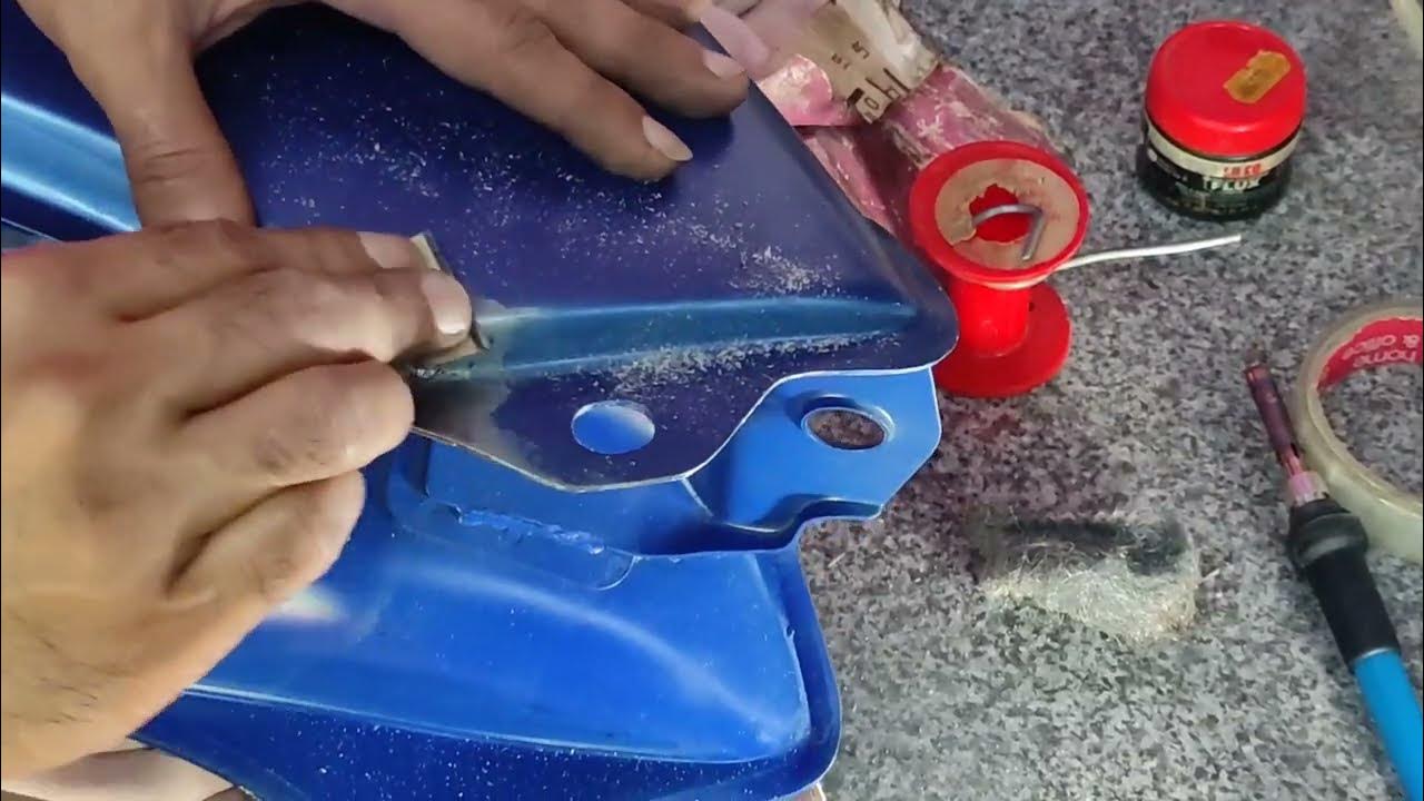 How to fix leak in fuel gas tank pinhole DIY Soldering Easy YouTube