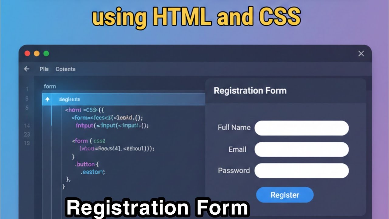 05_How to Create a Registration Form using HTML & CSS | Web Development ...