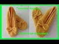 Домашние тапочки тунисским вязанием. Crochet slippers ( В №69)