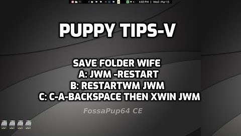 Puppy LInux Tips-V:  random tips on how to use PuppyLinux, using F96-CE4.iso
