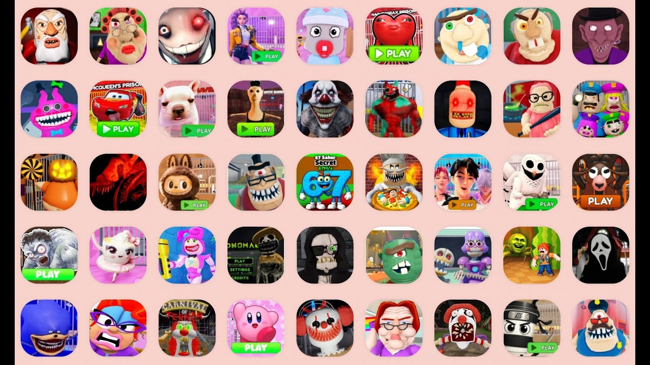 ROBLOX, RUN FROM GRANDPA SUPER DOG OBBY, MCQEEN'S PRISON, SAJA BOYS KPOP IDOL, STEAL A BRAINROT