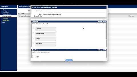 Sycamore Tutorial - Using Online Tests
