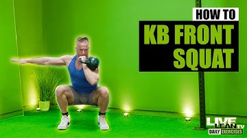 How To Do A SINGLE ARM KETTLEBELL FRONT SQUAT | Exercise Demonstration Video and Guide