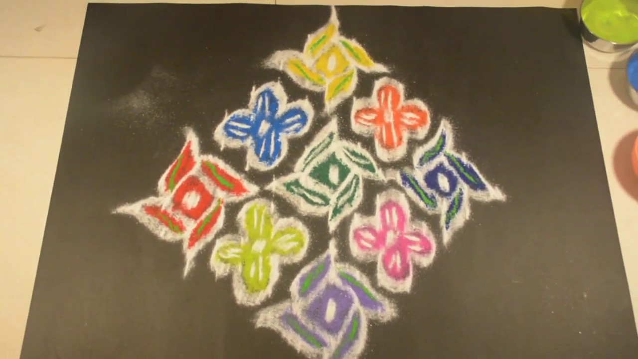 Pulli Kolam Collections - Rangoli Designs with Colours and Dots - 3 ...