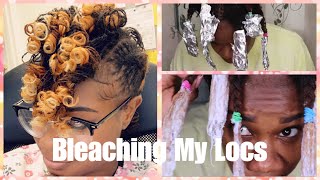 How To Dye Dreads Blonde / Bleaching Pre-Mature #DIYMicrolocs /#Sisterlocs