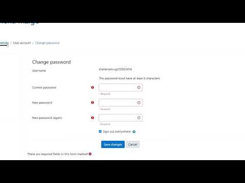 How to change your Moodle password