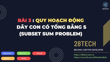 #3. Quy Hoạch Động Tập Con Có Tổng Bằng S | Subset Sum Problem