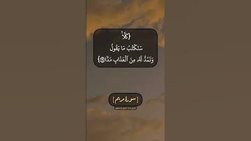 سورة مريم الآية ٧٧ الى ٨٢ بصوت الشيخ محمد صديق المنشاوي