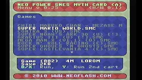 SNES Myth menu v0.25