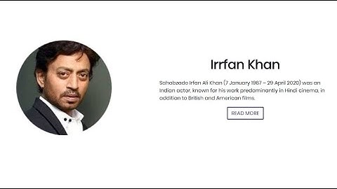 IRRFAN KHAN TRIBUTE PAGE USING HMTL , CSS & BOOTSTRAP || THE GREAT ACTOR  R.I.P