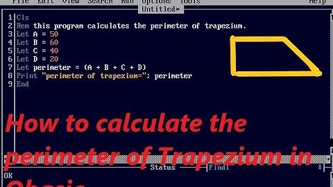 how to calculate the perimeter of trapezium in Qbasic program