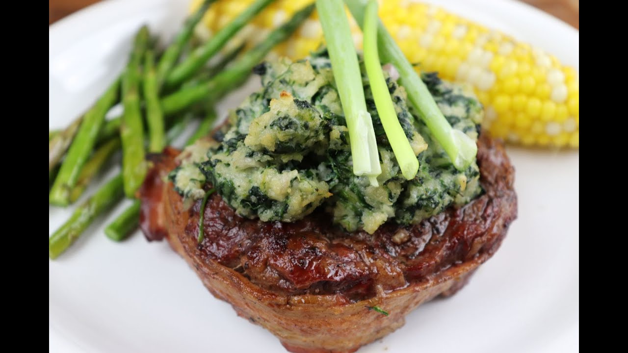 Chuck Eye steak! Blue cheese crusted! Reverse Sear! Weber Kettle! - YouTube