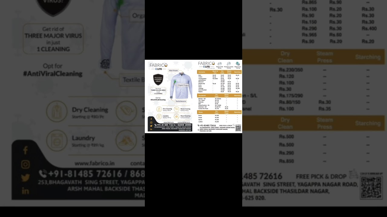 Fabric condition and cleaning process of shirts and clothes | Tamil Online Marketing and Sales|