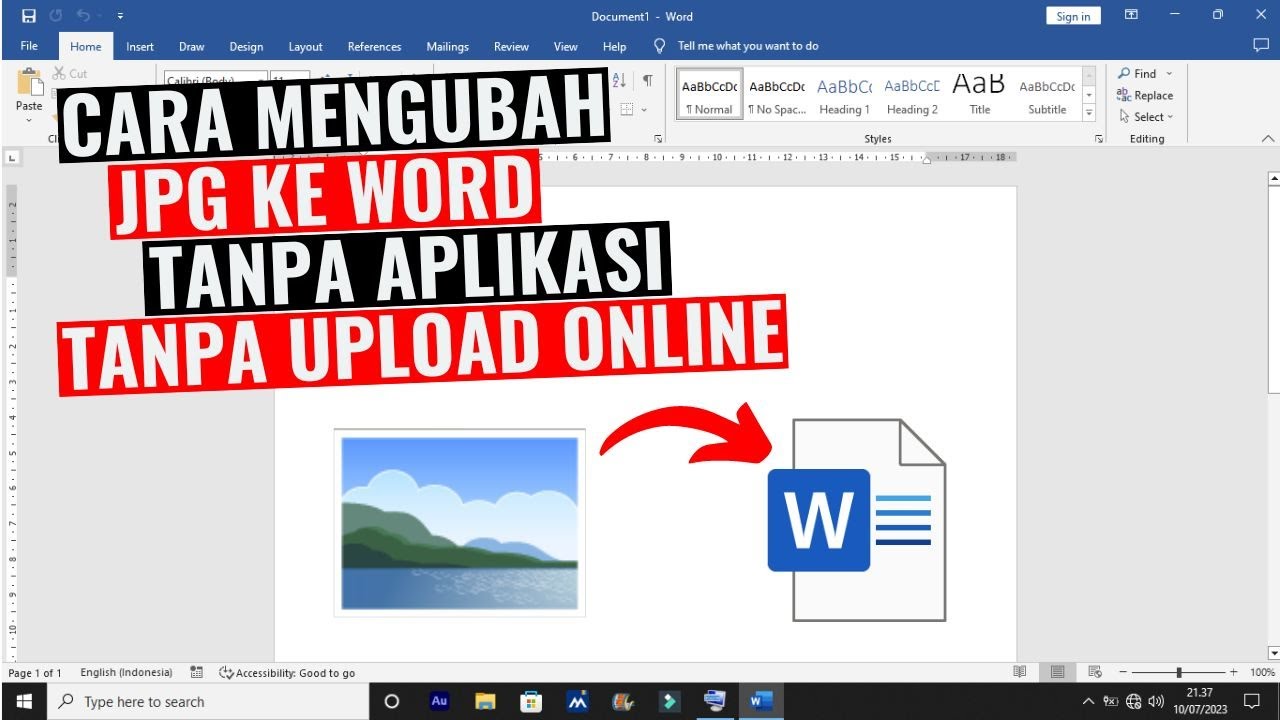Cara mengubah file jpg ke word tanpa software Cara mengubah file jpg ke word tanpa software
