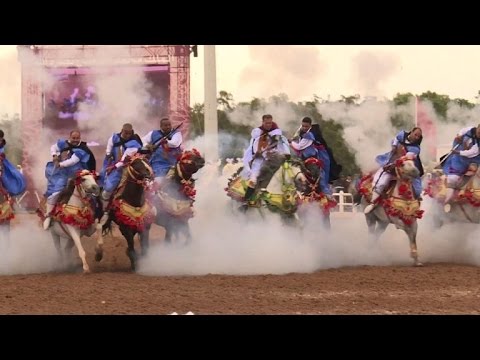 Tradition, art blend in Morocco 'tbourida' cavalry charges
