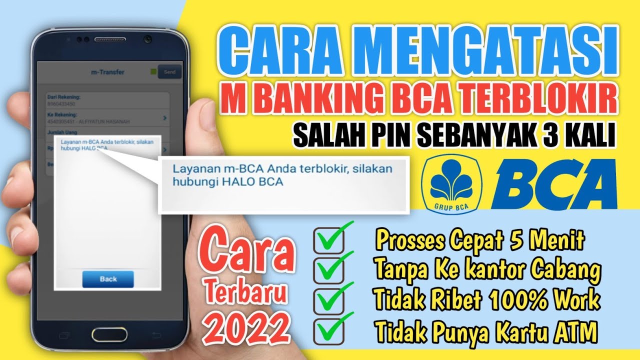 CARA MENGATASI M BANKING BCA TERBLOKIR SALAH MEMASUKKAN PIN 3 KALI