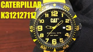 CAT Caterpillar Black OPS 2 Black & Yellow Military Watch K312127117