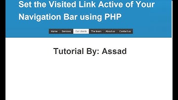 Set the Navigation Link Active using PHP5 (English)