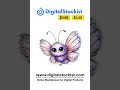 Cartoon Butterfly Flower Clipart PNG Bundle – Watercolour Graphics - Digital Stockist