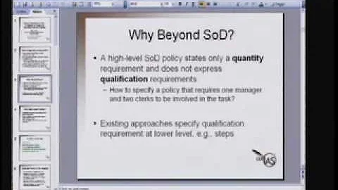 2006-10-25 CERIAS - Beyond Separation of Duty: An ...