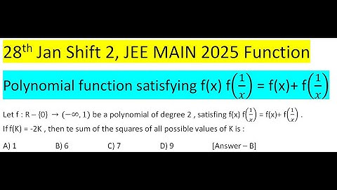 Let f : R – {0}  →(-∞,1) be a polynomial of degree 2 , satisfing f(x) f(1/x) = f(x)+ f(1/x) .