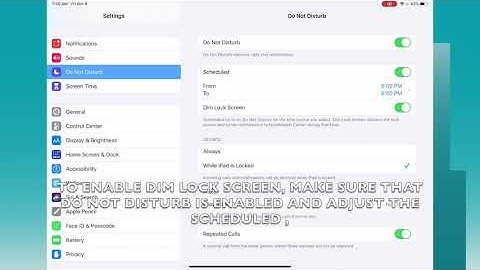 HOW TO ENABLE OR DISABLE DIM LOCK SCREEN IN IPADOS 13.6 (IPAD)