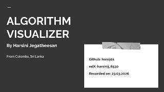 Algorithm Visualizer - Demo (CS50x)