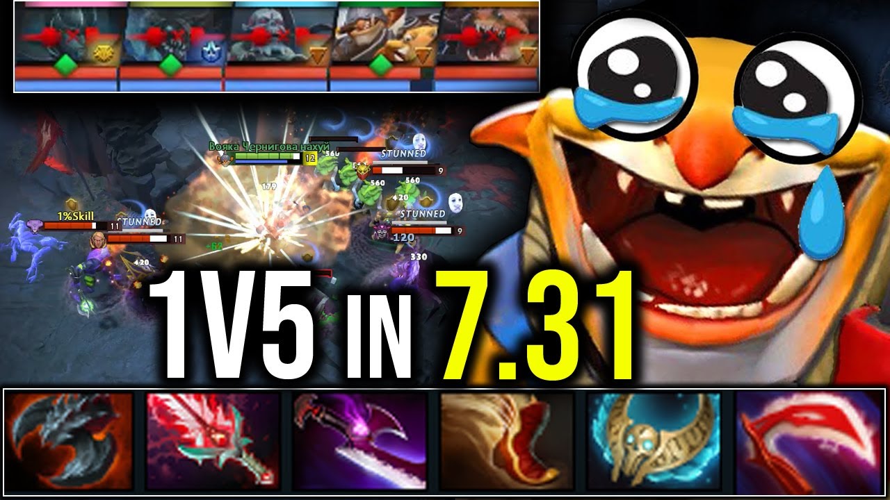 Techies Stubborn!! WTF Techies 1vs5  in 7.31! This is Crazy!!