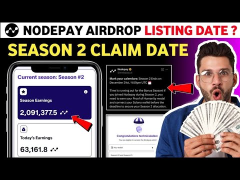 NODEPAY SEASON 2 & 3 LISTING DATE CLAIM NODEPAY AIRDROP FREE AIRDROP # ...
