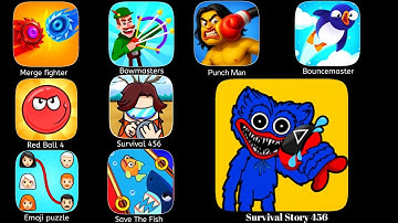 Help Me Tricky Puzzle,Emoji Puzzle,Survival 456,Save The Fish,Merge Fight,Bouncemaster,Bowmasters