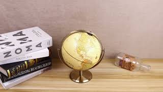 Exerz 20Cm Antique Globe Metal Arc And Base Bronzed - All Direction 360