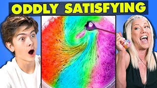 Generations React To Oddly Satisfying Compilation (Kinetic Sand, Slime, Shaving Cream Crocs)