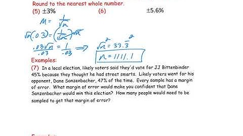 Algebra 2 CP Notes 11-4 (samples and margin of error)