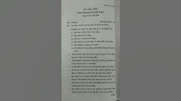 Sales Management M.Com 4th Sem KUK Previous Year Paper 2021