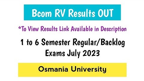 Bcom RV Results OUT | LINK in description | OU