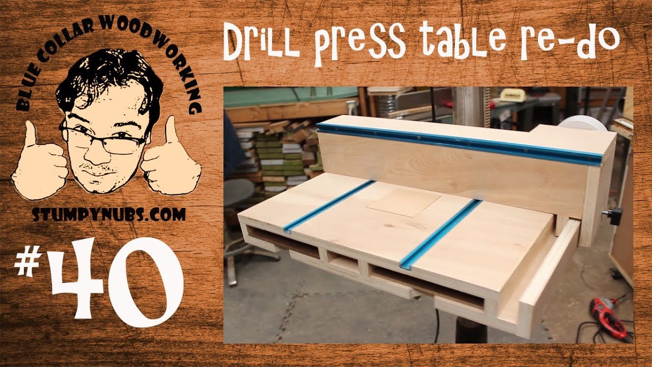 SWEET Homemade drill press table with T-Style fence and 