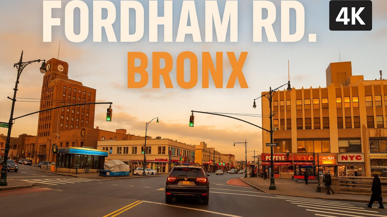 Driving Fordham Rd Bronx New York 4K