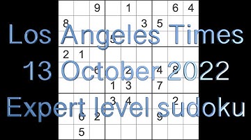 Sudoku solution – Los Angeles Times sudoku 13 October 2022 Expert level