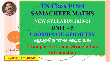 TN 10th|Samacheer|Coordinate Geometry|Unit V|New Syllabus 2020-21|Example-5.17|karthi Academy Maths