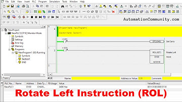 Rotate Left Instruction (ROL) in Omron PLC - CX Programmer Training