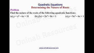 Determining the Nature of Roots of Quadratic Equations