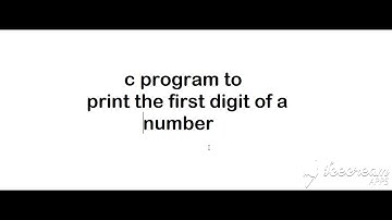 Print the First Digit of the Number in C
