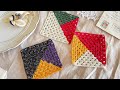 3色カラフルコースター【音声・編み図付き】|How to crochet (Pattern)