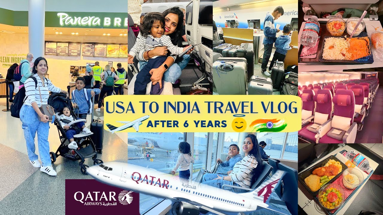 🏡✈️GOING INDIA AFTER 6 YEARS 🥹USA 🇺🇸TO INDIA 🇮🇳 TRAVEL VLOG👨‍👩‍👦‍👦24-Hour ✈️Journey wid 2 Kids