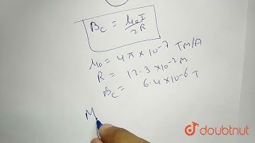 The magnetic field at the centre of a circular loop of radius 12.3 cm is 6.4 xx 10^(-6) T. What ...