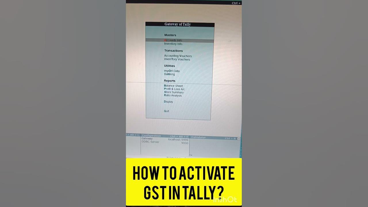 How To Activate GST In Tally Shortcut Keys Of Tally tally shorts how-to-activate-gst-in-tally-shortcut-keys-of-tally-tally-shorts