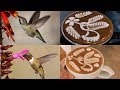 Latte art  hummingbird  