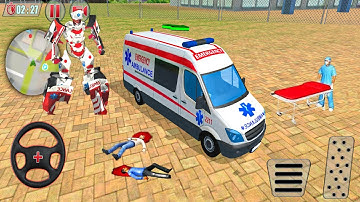 Ambulance Robot Car Transform #39 - Doctor Hero Flying Robot Rescue - Android GamePlay